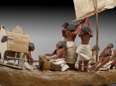 القارب الجنائزي النموذجي ، من بني حسن ، ربما المملكة الوسطى ، c.2060-1786 تفاصيل وسائط مختلطة 107032 بواسطة مصري