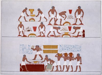 ورشة عمل مؤسسي Rothennou Gold - صورة طبق الأصل من اللوحات الجدارية لمعبد الكرنك ، في "تاريخ الفن المصري" بريس دافينيس بواسطة مصري