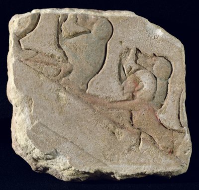 Amenophis IV (Akhenaten) مع قرود البابون ، المملكة الحديثة (حجر مطلي) بواسطة Egyptian 18th Dynasty