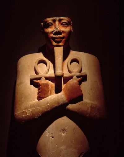 الأثريات المصرية: عمود أوزيرياك لسيسوستريس الأول من معبد آمون بالكرنك. 1971-1926 ق. متحف الفن المصري بالأقصر (أو الأقصر) بواسطة الأسرة الثامنة عشر المصرية