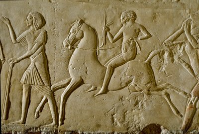 الآثار المصرية: ارتياح مع المحارب على ظهور الخيل. نهاية الأسرة الثامنة عشر بواسطة الأسرة الثامنة عشر المصرية