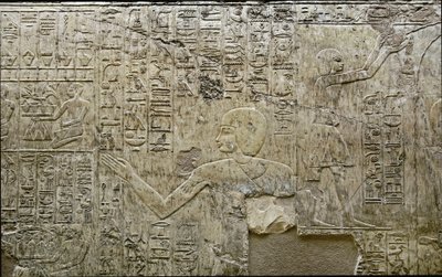 الآثار المصرية: تمثيل حملة القرابين. نقش منخفض لمقبرة الوزير راموس (الأسرة الثامنة عشر). الأقصر ، طيبة ، وادي النبلاء بمصر بواسطة الأسرة الثامنة عشر المصرية