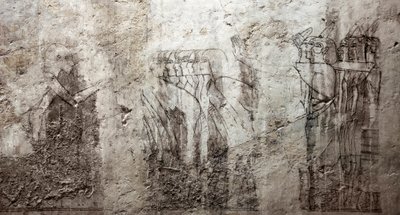 الآثار المصرية: رسومات غير مكتملة تزين قبر الوزير راموز (الأسرة الثامنة عشرة). الأقصر ، الضفة الغربية ، مقبرة النبلاء بمصر بواسطة الأسرة الثامنة عشر المصرية