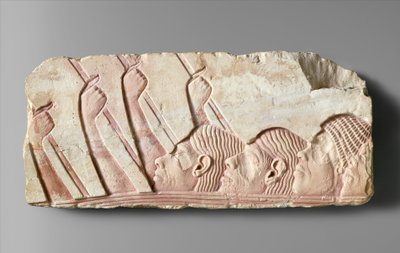 الأجانب في موكب ، 1345 قبل الميلاد (الحجر الجيري المطلي) بواسطة الأسرة الثامنة عشر المصرية