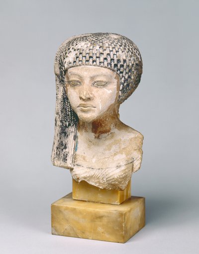 رأس أميرة العمارنة حوالي 1353-37 قبل الميلاد (الحجر الجيري) بواسطة الأسرة الثامنة عشر المصرية
