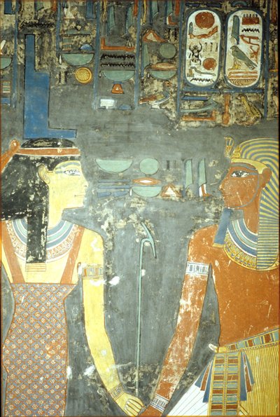 حورمحب وإيزيس ، من مقبرة حورمحب (حوالي 1323-1295 قبل الميلاد) المملكة الحديثة (رسم جداري) بواسطة الأسرة الثامنة عشر المصرية