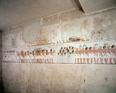 منظر داخلي لمقبرة راموس ، المملكة الحديثة ، حوالي 1360 قبل الميلاد (لوحة جدارية) بواسطة الأسرة الثامنة عشر المصرية