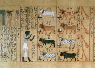 بردية تصور ثيراناً، من كتاب الموتى في ماهيربيري بواسطة الأسرة الثامنة عشر المصرية