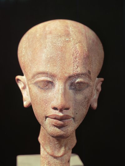 تمثال نصفي لابنة الملك إخناتون (1353-1337 قبل الميلاد) ج 1375 قبل الميلاد (انظر أيضًا 160148) بواسطة Egyptian 18th Dynasty