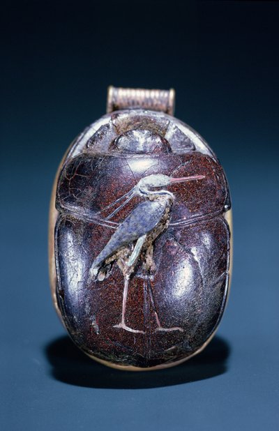 جعران مع هيرون ، من مقبرة توت عنخ آمون ، المملكة الحديثة (ذهب وكورنيليان) بواسطة Egyptian 18th Dynasty