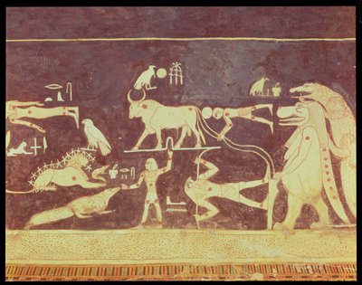 الأبراج ، من الغرفة الجنائزية لقبر سيتي الأول ، المملكة الحديثة ، 1294-1279 قبل الميلاد (رسم جداري) بواسطة الأسرة المصرية التاسعة عشرة