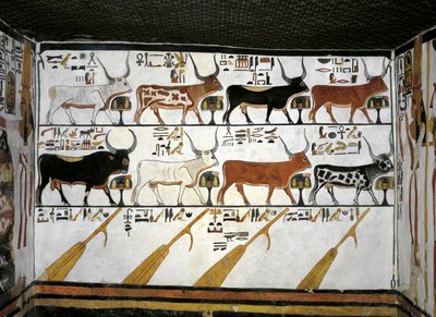 Egypt, Thebes, Luxor, Valley of the Queens, Tomb of Nefertari, Annex to antechamber, Mural paintings, Illustrated Book of the Dead, Chapter 89 بواسطة الأسرة المصرية التاسعة عشرة