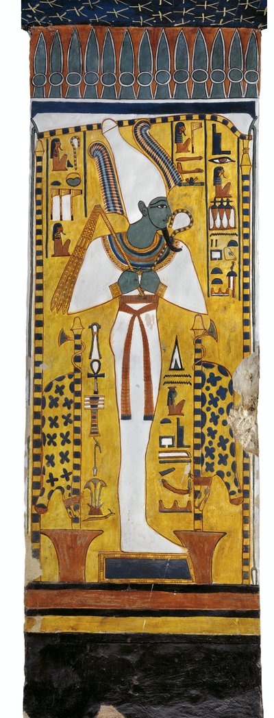 Egypt, Thebes, Luxor, Valley of the Queens, Tomb of Nefertari, mural painting of Osiris in Burial chamber from 19th dynasty بواسطة الأسرة المصرية التاسعة عشرة
