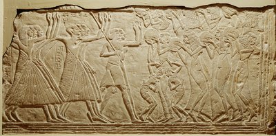 نقش يصور موكب جنازة من سقارة (الحجر الجيري) بواسطة الأسرة المصرية التاسعة عشرة