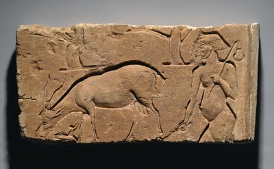 نقش مُصوَّر عليه ماعز بالماعز والأشجار ، ربما من تل العمارنة ، المملكة الحديثة ، 1350-1333 قبل الميلاد (الحجر الجيري) بواسطة الأسرة المصرية التاسعة عشرة