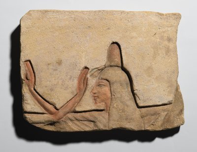 لوح يصور امرأة مع مخروط البخور ، المملكة الحديثة ، c.1352-1336 قبل الميلاد (الحجر الرملي) بواسطة Egyptian 19th Dynasty