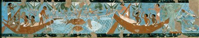 لوحة جدارية من قبر إيبوي ، طيبة ، تصور مشهد صيد ، المملكة الحديثة ، c.1275 قبل الميلاد (الحجر الجيري المطلي) بواسطة الأسرة المصرية التاسعة عشرة
