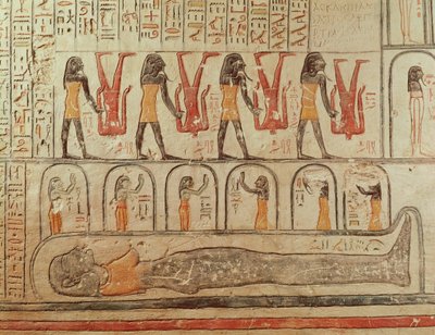 تفاصيل من كتاب الأرض ، من حجرة الدفن بمقبرة رمسيس السادس (حكم من 1143 إلى 1136 قبل الميلاد) المملكة الحديثة (لوحة جدارية) بواسطة الأسرة المصرية العشرون