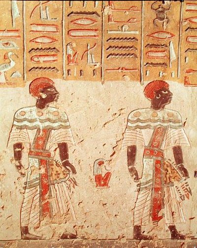 النوبيون ، من مقبرة رمسيس الثالث (حوالي 1184-1153 قبل الميلاد) المملكة الحديثة بواسطة الأسرة المصرية العشرون