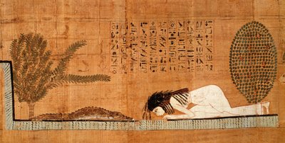 بردية جنائزية تصور السجود المتوفى أمام التمساح (بردية) بواسطة الأسرة 21 المصرية