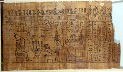كتاب الموتى: هيروغليفية مصرية على بردية من الأسرة الثانية والعشرين. القرن التاسع قبل الميلاد. تورينو ، المتحف المصري. بواسطة الأسرة المصرية الثانية والعشرون