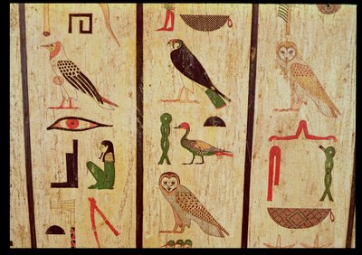 تابوت بسامتيك الأول (664-610 قبل الميلاد) تفاصيل الهيروغليفية ، العصر المتأخر (الخشب المطلي) بواسطة الأسرة المصرية السادسة والعشرون