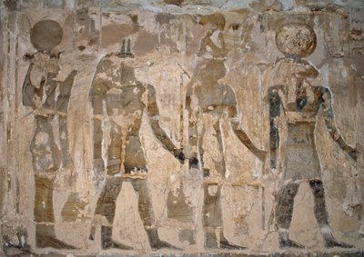 لوحات جدارية ، معبد عين المفتلة ، الواحات البحرية ، الجيزة ، مصر ، الأسرة السادسة والعشرون (663-525 قبل الميلاد) بواسطة الأسرة المصرية السادسة والعشرون