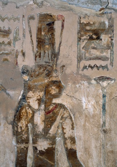 لوحات جدارية ، معبد عين المفتلة ، الواحات البحرية ، الجيزة ، مصر ، الأسرة السادسة والعشرون (663-525 قبل الميلاد) ، التفاصيل بواسطة الأسرة المصرية السادسة والعشرون