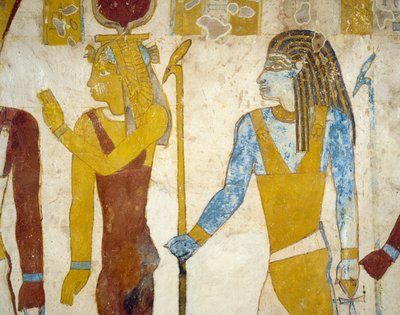 لوحات جدارية من مقبرة با نينتوي ، الواحات البحرية ، الجيزة ، مصر. الحضارة المصرية ، الأسرة السادسة والعشرون ، 663-525 ق. بواسطة الأسرة المصرية السادسة والعشرون