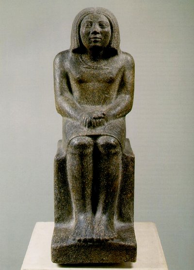 جالس ذكر ، مصر ، عنخ ، الأسرة الثالثة (جرانيت بورفيريويد) بواسطة الأسرة الثالثة المصرية