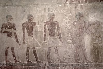 الحرفيون من الجدار الجنوبي لكنيسة المصطبة في تي ، المملكة القديمة (رسم جداري) بواسطة الأسرة الخامسة المصرية