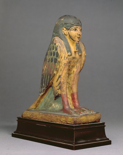 طائر Ba ذو الرأس البشري (خشب مصبوغ ومطلي) بواسطة Egyptian Ptolemaic Period