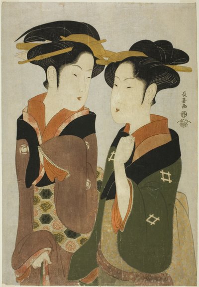 كان ، نادلة من Izutsuya ، وغييشا Fuseya من Ogiya بواسطة Eisōsai Chōki