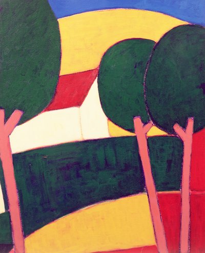 Provencal Paysage ، 1997 (أكريليك على ورق) بواسطة الفنانة إيثن المعاصرة دون