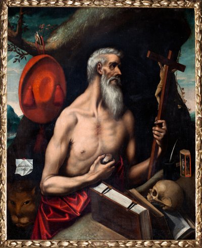 متحف الرعية. تلوين. القديس جيرونيمو (سان جيرونيمو). زيت على قماش. منسوبة إلى مدرسة El Greco ، بواسطة إل (1541 1614) (من أتباع) غريكو