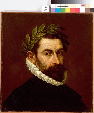 "" صورة للشاعر ألونسو دي إرسيلا إي زونيغا (1533-1594) "لوحة رسمها دومينيكوس ثيوتوكوبولوس المعروف باسم إل جريكو (1540-1614) 1576-1578 Dim. 44.3x41.5 سم متحف سانت بطرسبرغ هيرميتاج بواسطة إل جريكو