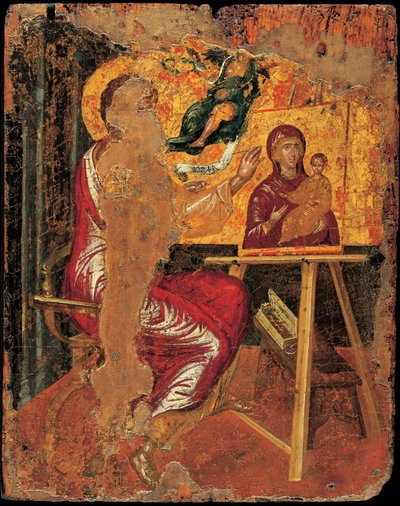 سانت لوك - سانت لوقا رسم العذراء - إل جريكو ، دومينيكو (1541-1614) - 1560 - تمبرا على لوحة - 41،6x33 - متحف بيناكي ، أثينا بواسطة إل جريكو