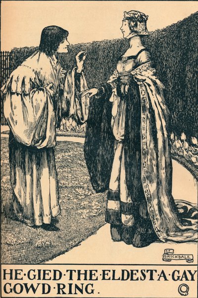 llustration إلى The Twa Sisters o Binnorie ، c1900 بواسطة إليانور فورتسكو بريكديل