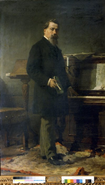 Amilcare Ponchielli (1834 - 1886). الملحن الإيطالي. لوحة إليوتريو باجليانو. بواسطة إليوتريو باجليانو
