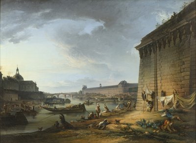 منظر لباريس من الجسر أسفل جسر نيوف ، 1766-68 بواسطة إلياس مارتن