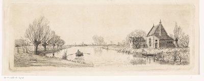 مناظر طبيعية للنهر مع منزل خشبي بواسطة إيليا ستارك