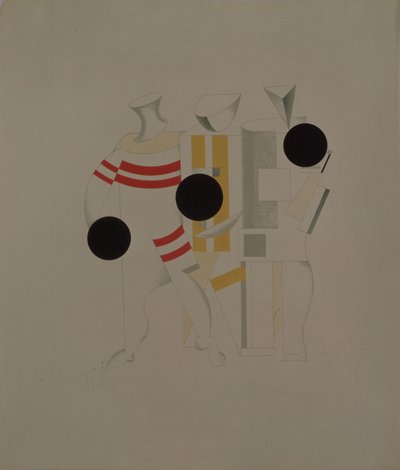 رياضيون. تمثال لأوبرا النصر فوق الشمس بقلم أ. كروشنيك ، 1920-1921 بواسطة اليعازر ماركويتش ليسيتسكي