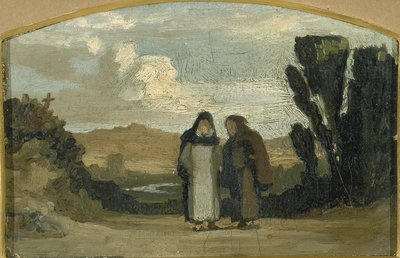 رهبان على طريق أبيان ، كاليفورنيا. 1865. بواسطة اليهو فيدر