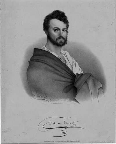 إدوين فورست (1806-1872) ، ممثل ، ناثانيل كورير الطباعة الحجرية ، نشره براون أوند مينوت ، نيويورك بواسطة Eliphalet Brown
