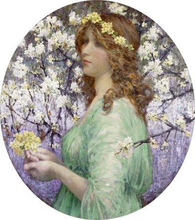 Jeune Femme au Bouquet (زيت بيضاوي على قماش، موضوع على لوح) بواسطة إليزابيث (تعود إلى) سونريل