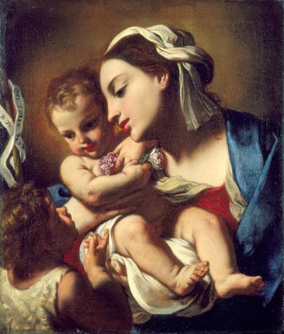 مادونا والطفل مع الرضيع سانت جون ، 1664. بواسطة إليزابيتا سيراني