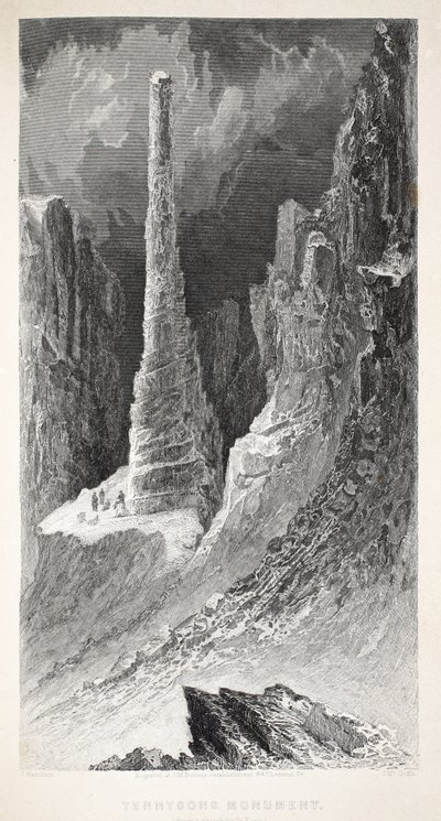 نصب تينيسون التذكاري ، التوضيح من "رحلة غرينيل الثانية في البحث عن السير جون فرانكلين ..." ، 1856 بواسطة إليشا كينت كين