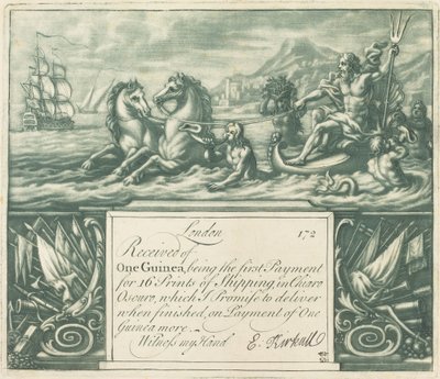 إيصال الاشتراك ، 1720s. بواسطة إليشا كيركال