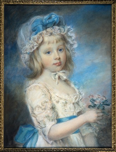 Portrait of Lady Georgiana Cavendish (watercolor & chalk on paper) بواسطة إليزابيث رويال