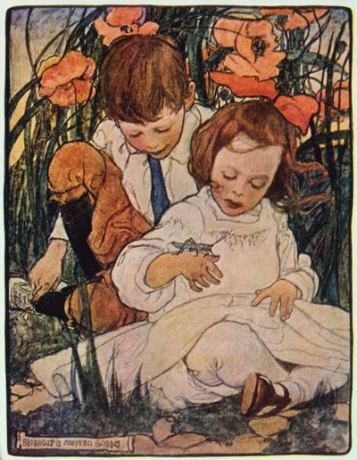 "إنهم يسمونني السندباد الجندب"، قالها للأطفال من كتاب "في الهواء الطلق"، نشر دار نشر د. أبليتون وشركاه، نيويورك ولندن بواسطة إليزابيث شيبن جرين